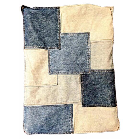Tommy Hilfiger Denim Cotton Denim Twin Size Comforter w/ Patchwork Pillowcase - Picture 1 of 14